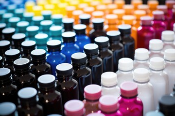 a gyms mineral supplement bottles neatly arranged