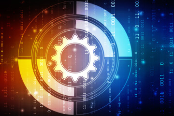 Process management, optimization operation, fix strategy industry, transmission gears wheel, software update status, Cog Gear Wheel on the technology abstract background