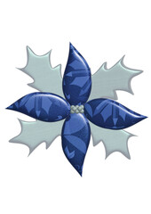 3D Blue Christmas Flower