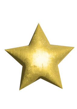 3D Gold Christmas Star