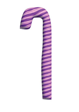 3D Purple Christmas Candy  Cane