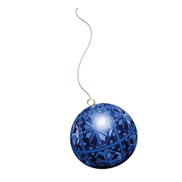 3D Blue Christmas Ball