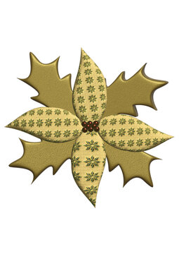 3D Gold Christmas Flower