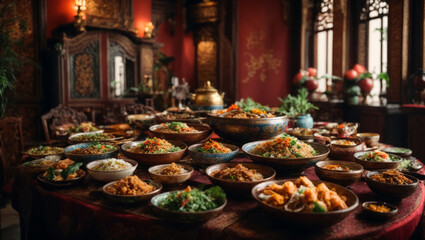 große Festtafel, gen ai