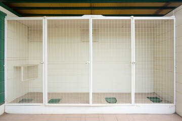 a pets kennel or birdcage, noticeably empty and clean