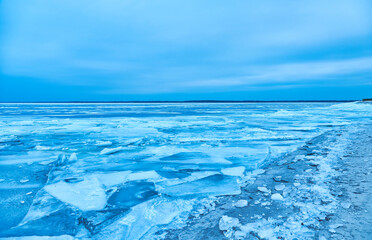 Winter's Icy Embrace: Crystal Blue Shores