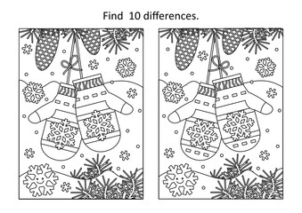 Difference game with mittens
