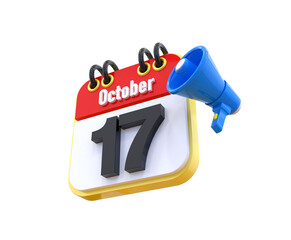 17 October Calendar 3d