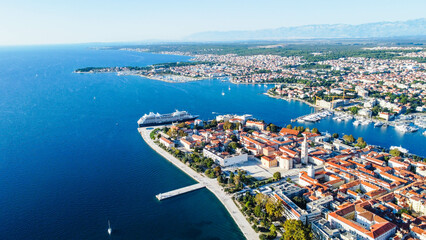 Fototapeta na wymiar Zadar, old city, aerial view, Croatia