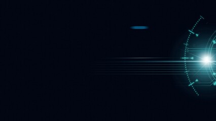 Dark Blue Horizontal Technology Background with Light  