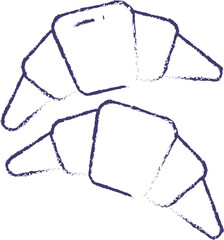 Croissant hand drawn vector illustration
