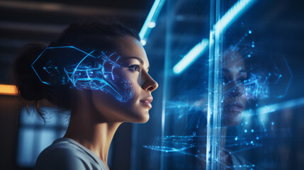 woman with light streaks