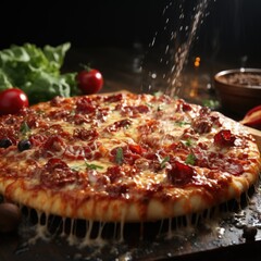 Spicy Diavola Pizza with Salami and Chili Peppers