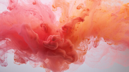 light red Inks in water, color abstract explosion