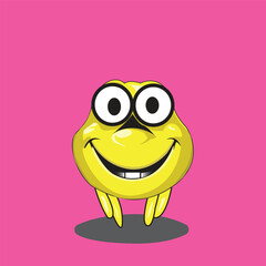 Cartoon concept background happiness face expression display. Isolated vector illustration