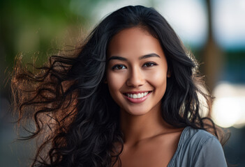 Fototapeta premium Portrait of a smiling woman isolated from the background