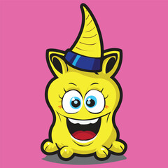 Cartoon concept background happiness face expression display. Isolated vector illustration