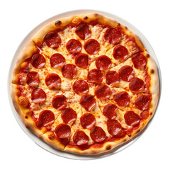 Delicious Pepperoni Pizza on Transparent Background.