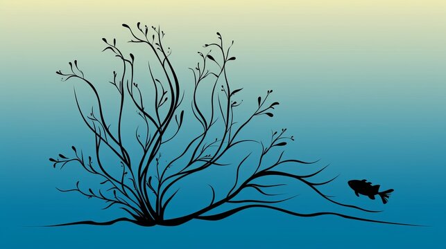 Drowning Plant: A wilting plant with its roots submerged in water, indicating overconsumption and its consequences