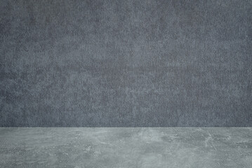 concrete shelf or table top on textile background