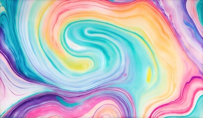 Abstract colorful background of acrylic paint in blue, yellow and pink colors. - obrazy, fototapety, plakaty