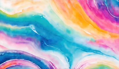 Abstract colorful background of acrylic paint in blue, yellow and pink colors.