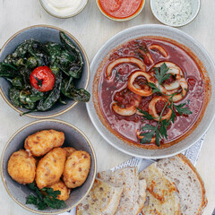 Selection of traditional spanish food