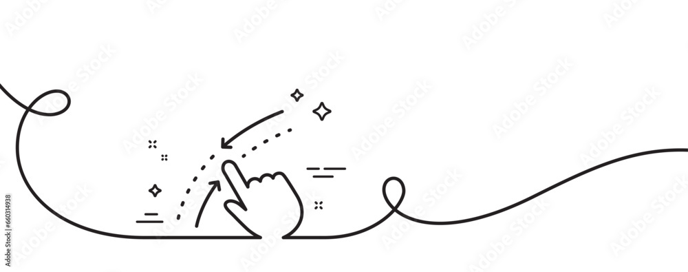 Poster swipe up down line icon. continuous one line with curl. move finger sign. touch technology symbol. s