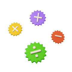 Obraz premium Mathematical symbols 3d illustration