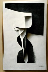 minimalism sculpture painting artwork made with a printing press highly detailed 