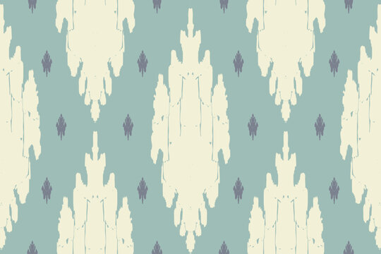 Ikat tribal Indian seamless pattern. Ethnic Aztec fabric carpet mandala ornament native boho chevron textile.Geometric African American oriental tranditional vector illustrations. Embroidery style.