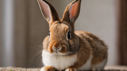 3D rabbit Sitting on blur background,3D rabbit, sitting, blur background, wildlife, nature, animal, rabbit, 3D rendering, 3D art, 
