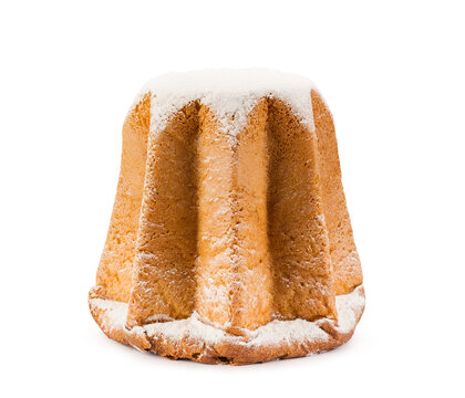 Pandoro, traditional Italian cakes dessert for Christmas isolated on background. PNG image.