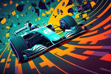 background for a fantasy sports game Formula 1 pattern superb sleek emotive bold colours  - obrazy, fototapety, plakaty