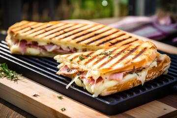 ham and cheese panini with grill marks