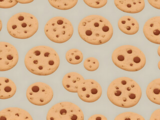 Obraz premium seamless background with chocolate chip cookies, ai generative 