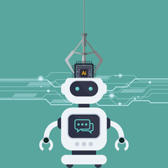 Robot arm put AI processing chip into robot head