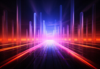 Neon illuminated futuristic backdrop realistic image, ultra hd, high design very detailed