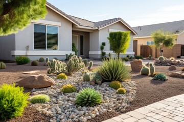 new landscaping in front of a freshly remodeled home