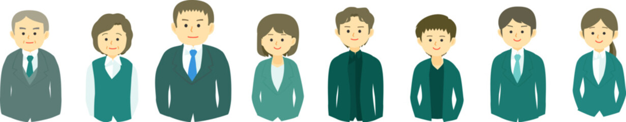 いろんな世代のサラリーマンのイラストセット