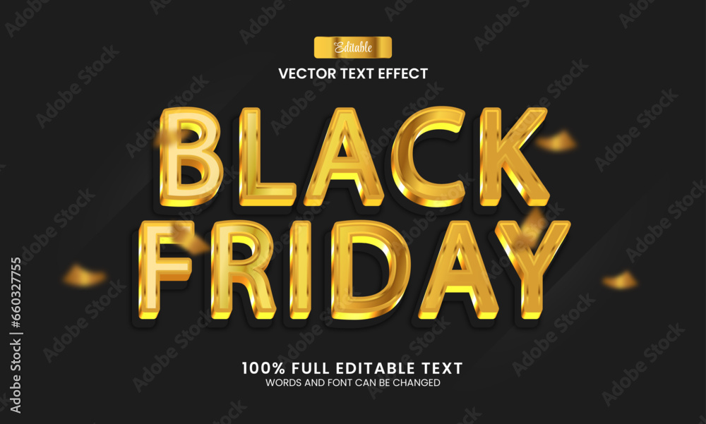 Canvas Prints vector illustration editable text effect, black friday 3d text