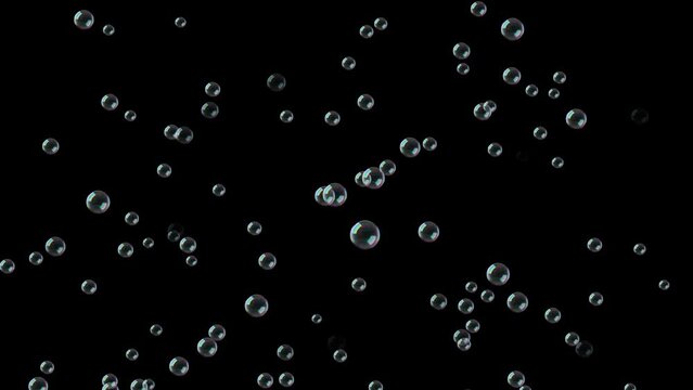 Shop bubbles fly seamless loop animation. Rise of bubbles on alpha channel. Full Hd. 4K