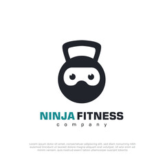 Ninja Fitness bodybuilder vector logo concept