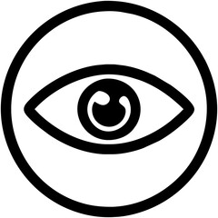 Eye icon as emblem. Window to vision symbolism. Exploring watchful. Icons of sight. Eyesight perspective. Vector set. Visual business