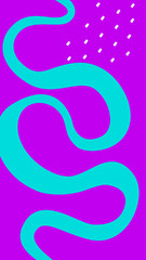 Vector colorful illustration with vertical template for social media posts before Birthday event of creative people. Bright decoration for stories design. Blue wave on purple background