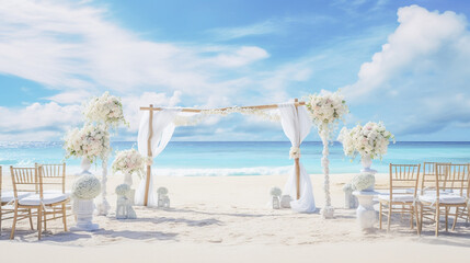 Wedding setup on the beach