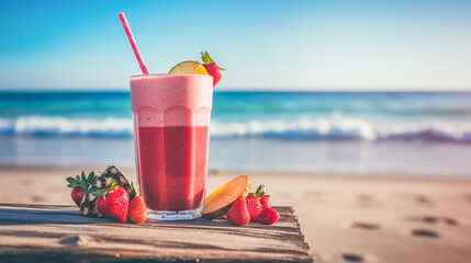 healthy cocktail on the beach