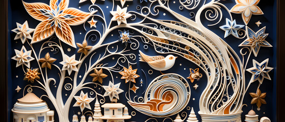 Close up of bird Decorative decorations illustration background