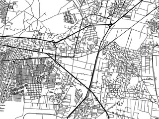 Vector road map of the city of  Tepexpan in Mexico with black roads on a white background.
