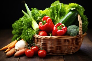basket full of fresh harvested vegetables